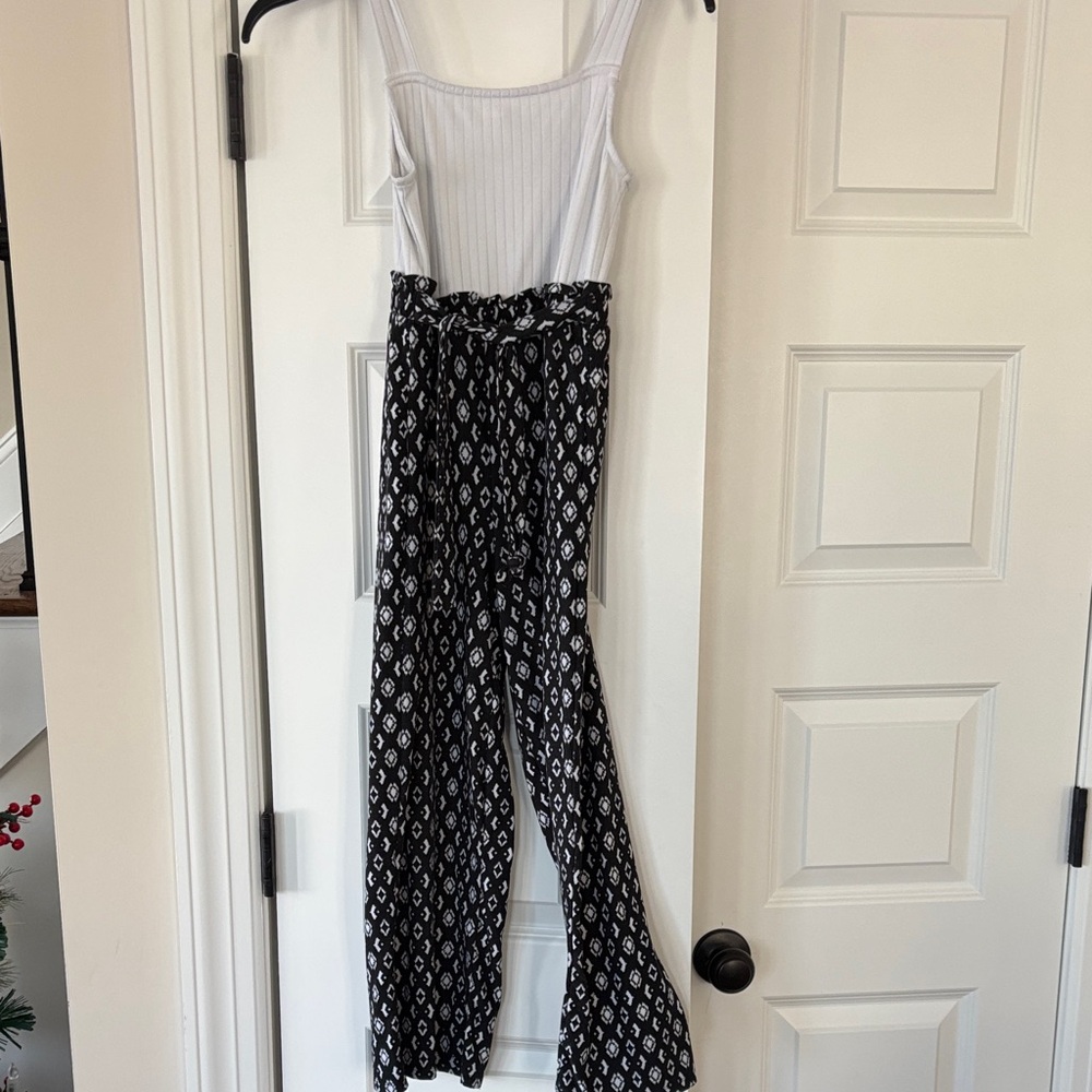 Black and White Patterned kids Jumpsuit